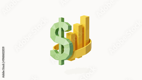 Dollar sign with bar graph
