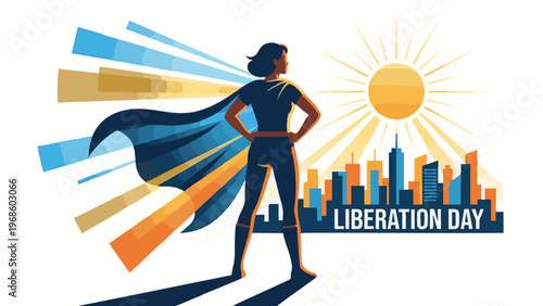 Person Standing Confidently in Flat Vector Digital Art Style