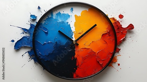 Abstract multicolored wall clock