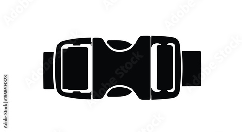 Black and white illustration of a side release buckle