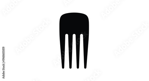 Black comb silhouette against a white background simple graphic design