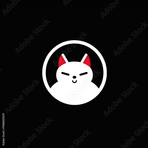 Minimalist Cat Logo Design – Cute Black Silhouette Feline Icon on Light Background