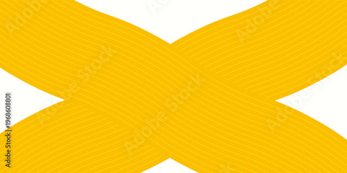 Yellow instant noodle, pasta and spaghetti texture with geometric wavy lines. Ramen, pasta vector pattern. Background abstract food illustration