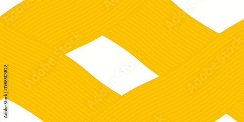 Yellow instant noodle, pasta and spaghetti texture with geometric wavy lines. Ramen, pasta vector pattern. Background abstract food illustration