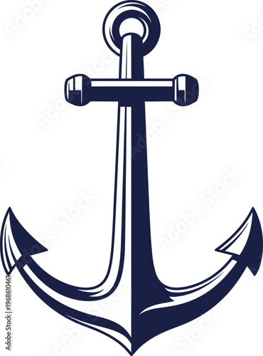 Classic Nautical Anchor Symbol Illustration.