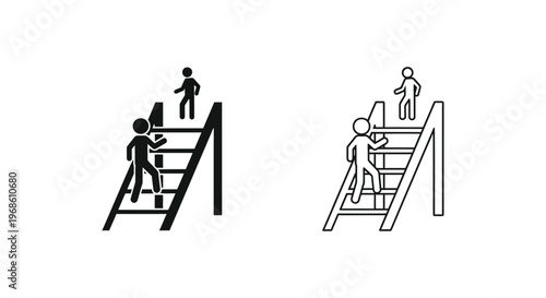 Safety Tips for Using Ladders: Proper Climbing Techniques Vector