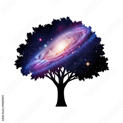Tree of Galaxy, Cosmic Tree, Universe Tree, Spiritual Growth and Enlightenment