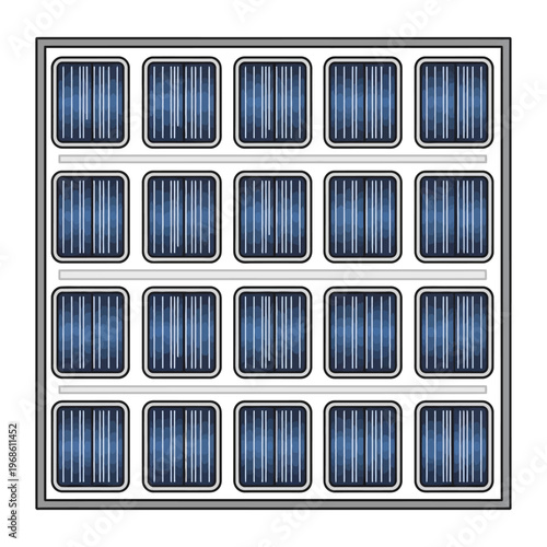 Blue Photovoltaic Solar Panel Array Square Module.