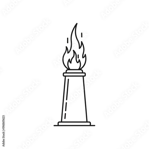 Flame on top of torch icon.
