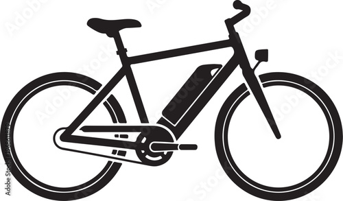 Electric bicycle, e-bike, bike, cycle, black, vector icon
