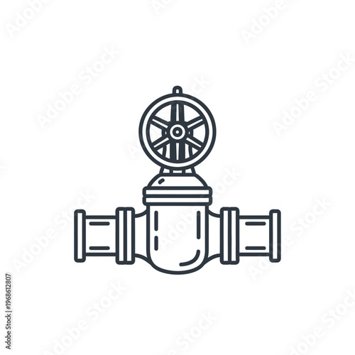 Industrial Pipe Valve With Handwheel Control Mechanism.