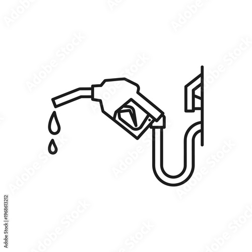 Gas Pump Nozzle With Fuel Droplets.