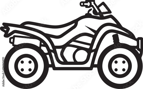 Vector ATV, quad bike, off-road vehicle, black illustration