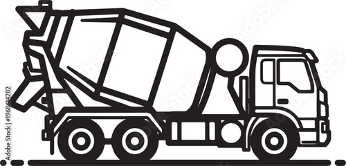 Black garbage truck, waste management vehicle, dump truck icon, sanitation truck