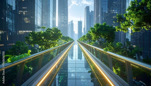 Futuristic Green Cityscape - A Vision of Sustainable Urban Living.
