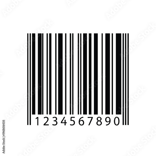 Black and white barcode with numbers 0-9