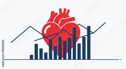 Heart Health and Medical Statistics Concept