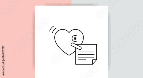 Heart Character Reading Document Icon