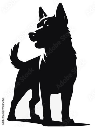 Cartoon Puppy Black Silhouette Cute Pet Illustration