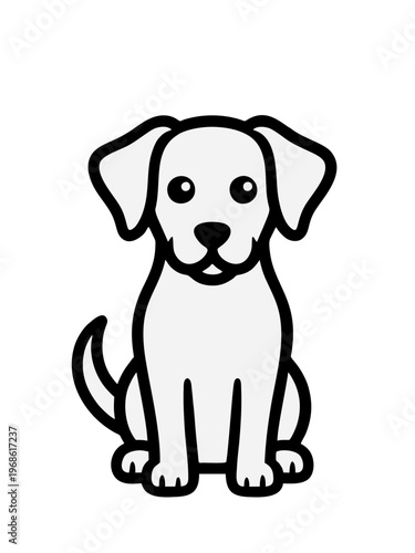 Cute Puppy Clipart Outline for Kids Design