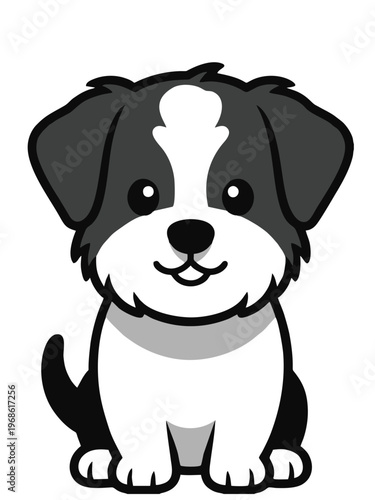 Cute Dog Illustration for Stickers and Prints