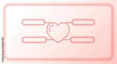Heart Diagram with Four Text Boxes for Information, Love Concept
