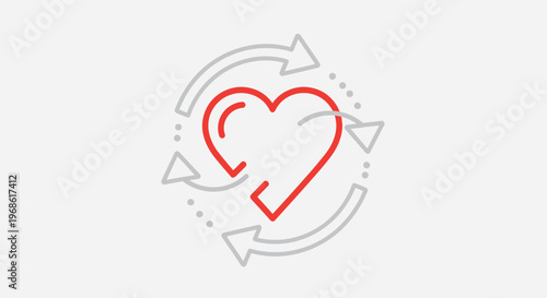Heart Cycle Icon: Love, Health, and Relationships Flow