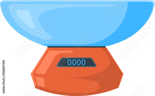 Digital kitchen scale displaying zeros for measuring ingredients