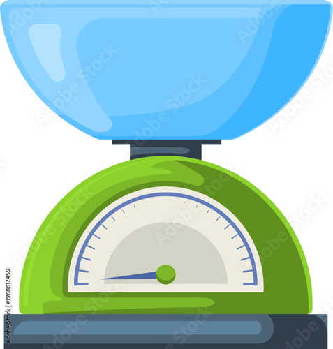Kitchen scale weighing ingredients for cooking and baking