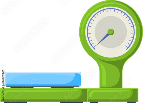 Traditional mechanical weighing scale measuring weight