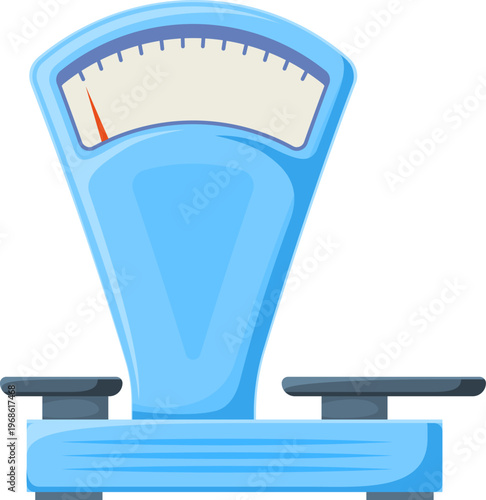 Blue balance scale measuring weight and equality concept