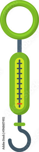 Hand held spring scale measuring weight illustration