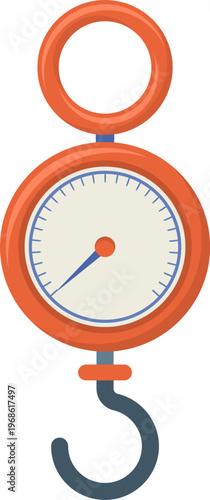 Hand scale showing weight measurement with a hook