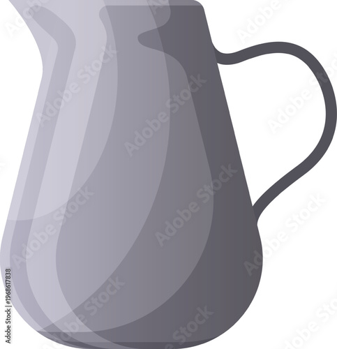 Gray metal jug pitcher for serving liquids