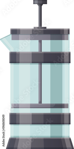 French press coffee maker for brewing beverage