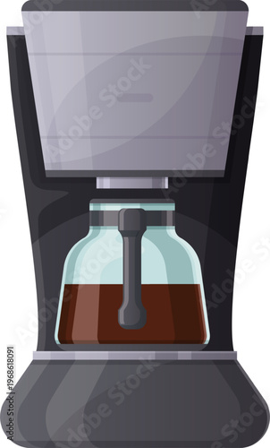 Coffee maker brewing fresh hot morning beverage