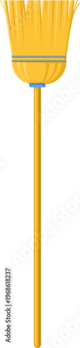Yellow household broom for sweeping cleaning chores
