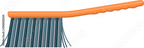 Orange handle cleaning brush with synthetic bristles