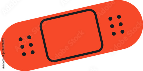 Red adhesive bandage protecting a minor injury