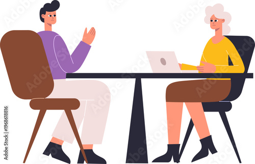 People discussing business or having an interview