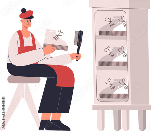 Person cleaning shoes and working in shoe service