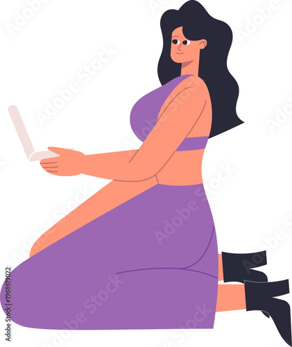 Woman working on laptop promoting remote work concept
