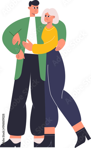 Happy couple embracing sharing a tender moment