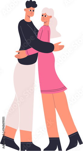 Young couple embracing showing love and affection