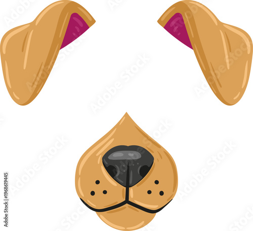 Dog nose and ears filter for social media app