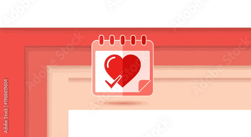 Heart Icon on Calendar Page: Love, Health, and Important Date Concept