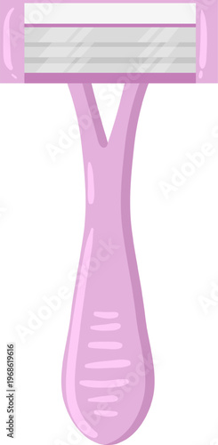 Pink safety razor for daily personal care hygiene