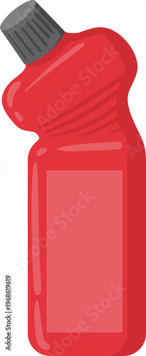 Red cleaning bottle for domestic hygiene products