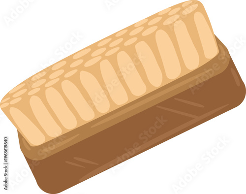 Cleaning brush with wooden handle and bristles