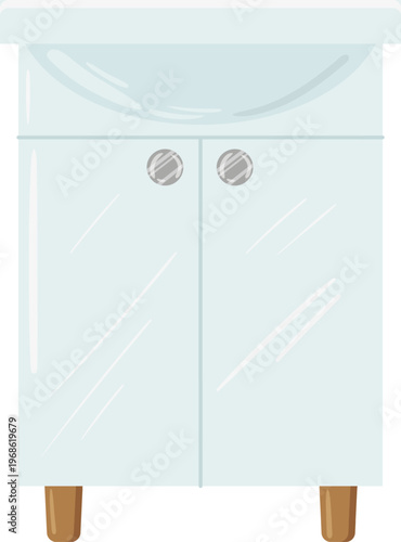 Bathroom sink cabinet with storage and basin